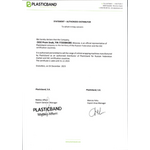 Дилерский сертификат Plasticband 2024